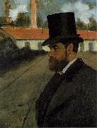 Edgar Degas Henri Rouart in front of his Factory oil painting reproduction